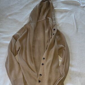 Women’s Hooded Button-Front Sweater Cardigan - Tan